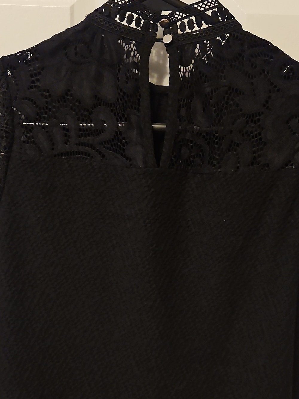 Cable & Gauge Black Lace Mock-Neck Top - Picture 2 of 6